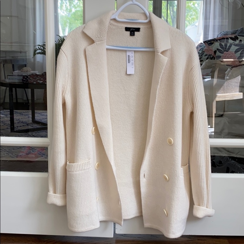 White J. crew cardigan sweater.  Never worn.